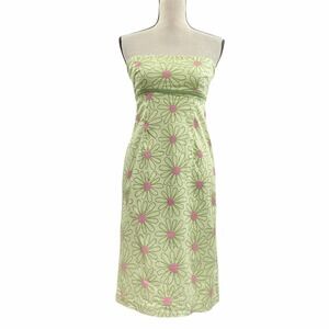 JILLIAN Jones Green Floral Strapless Mini Dress